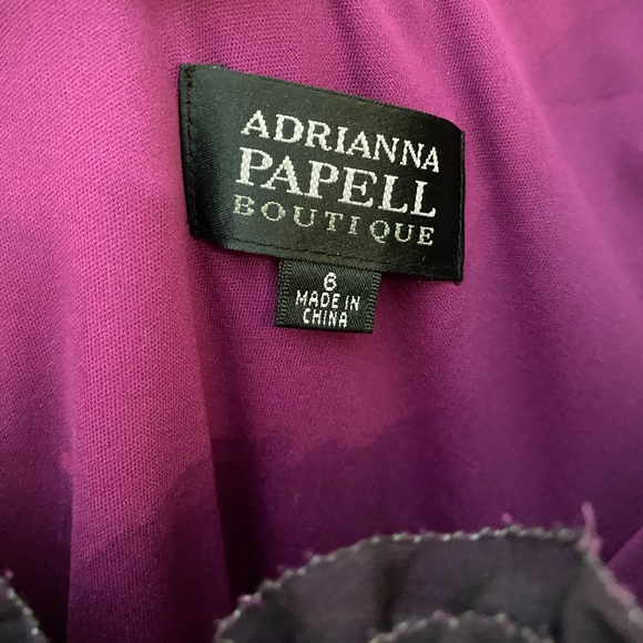 Adriana Papell Boutique NWT Rich Purple One-Shoulder Dress - Size 6 - Picture 5 of 8